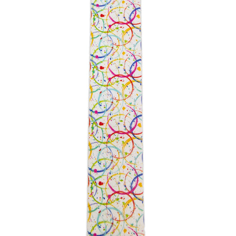 Colour Circles Print Silicone Coated Webbing - 19mm & 25mm - 2.5M Long