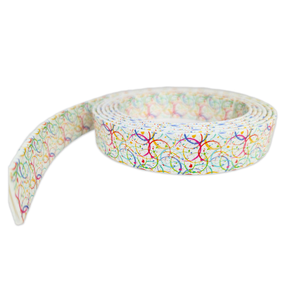 Colour Circles Print Silicone Coated Webbing - 19mm & 25mm - 2.5M Long