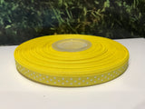 10mm Grosgrain Polka Dots - 8 colours available Yellow