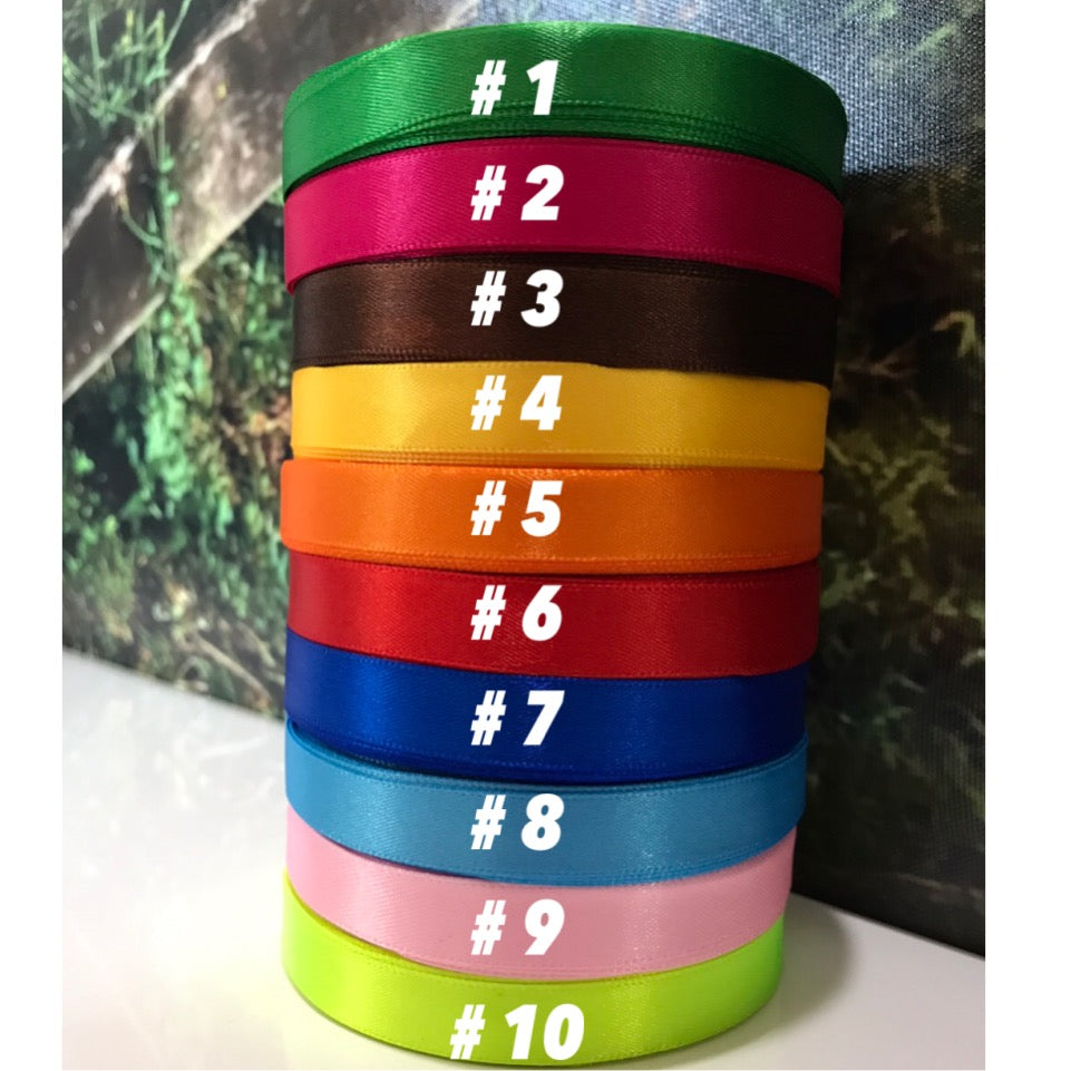 12mm x 22m Satin Ribbon - Mixed Colours # 1