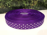 16mm Grosgrain Polka Dots - 3 colours available Purple