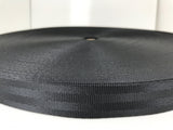 Polyester Seat Belt Webbing 25mm - 15 Colours Black, FULL 100 meter roll