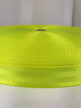 Polyester Seat Belt Webbing 25mm - 15 Colours Hot Yellow, FULL 100 meter roll