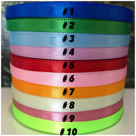 6mm x 22m Satin Ribbon - 10 Colours available # 1