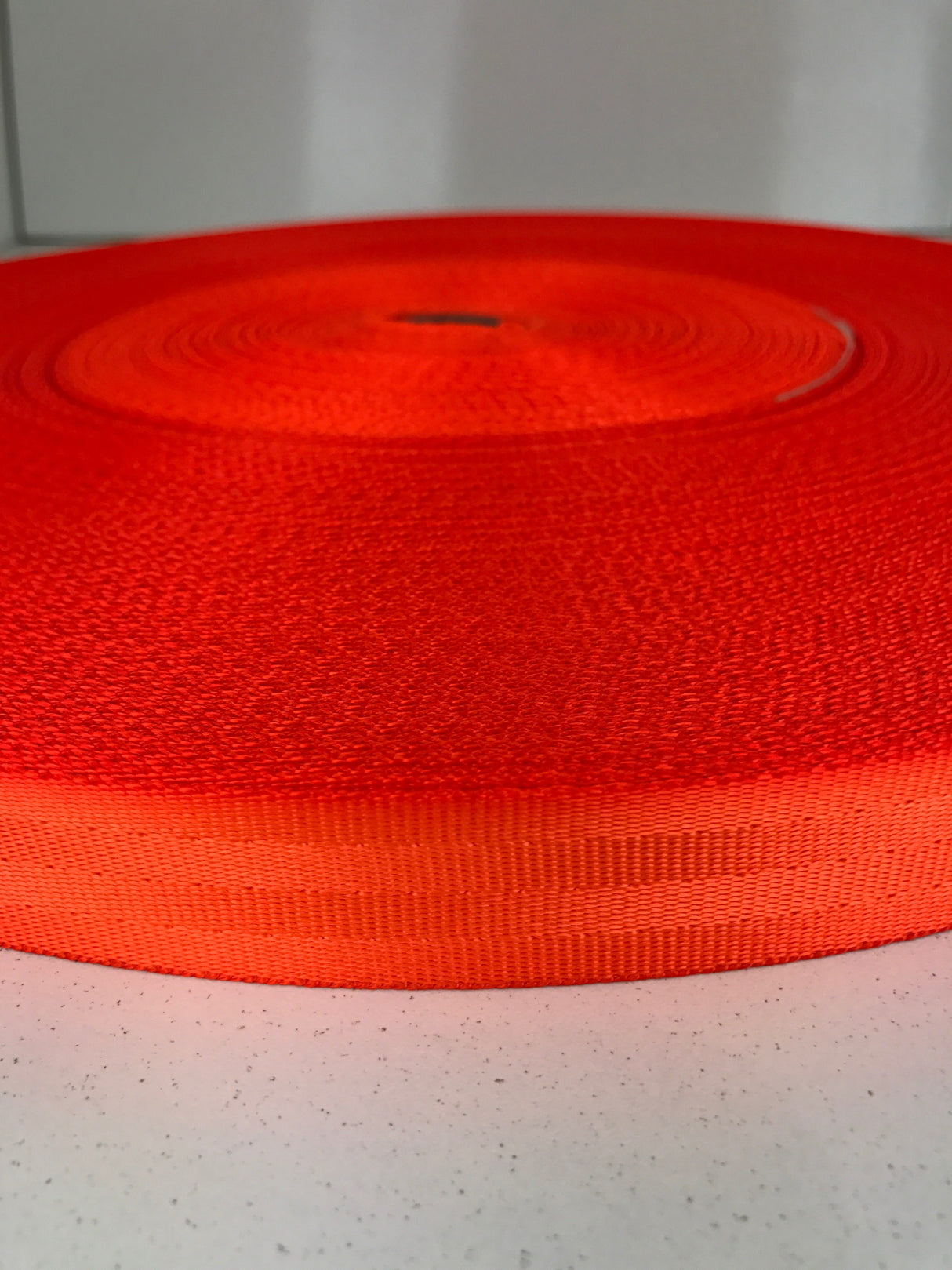 Polyester Seat Belt Webbing 25mm - 15 Colours Hot Orange, FULL 100 meter roll