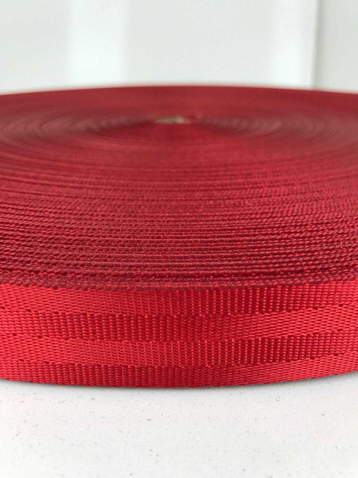 Polyester Seat Belt Webbing 25mm - 15 Colours Red, FULL 100 meter roll