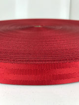 Polyester Seat Belt Webbing 25mm - 15 Colours Red, FULL 100 meter roll