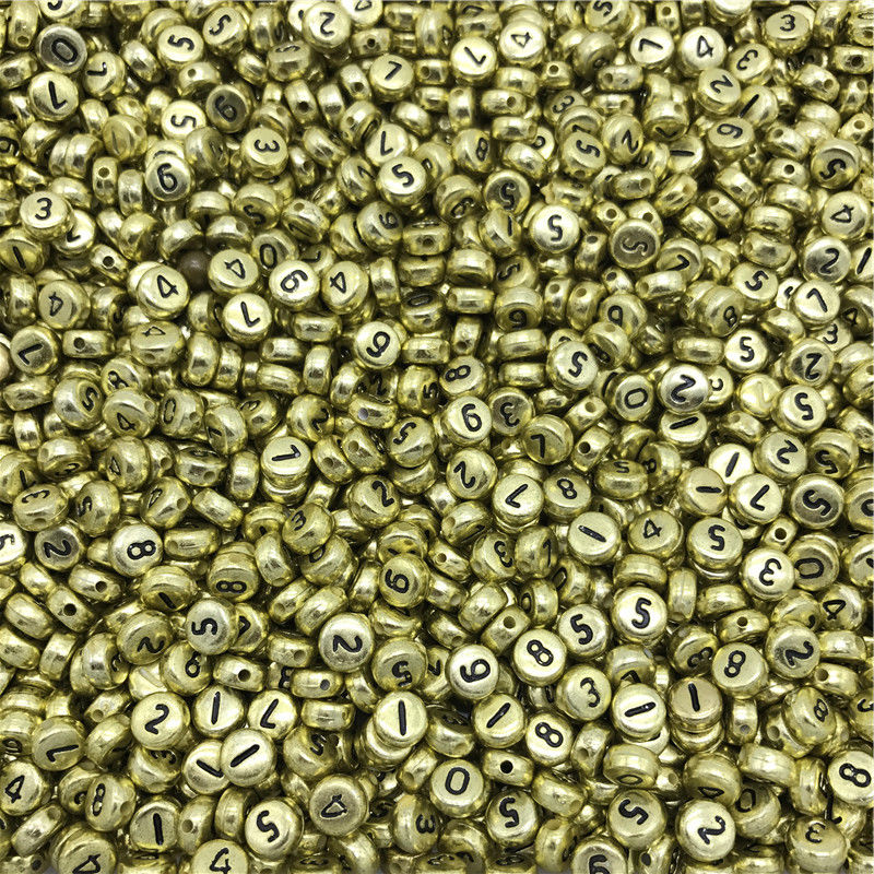 1-9 Number Beads - 50 pieces Design 6