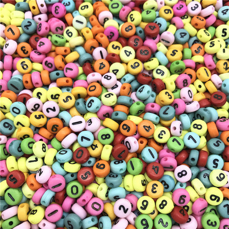 1-9 Number Beads - 50 pieces Design 1