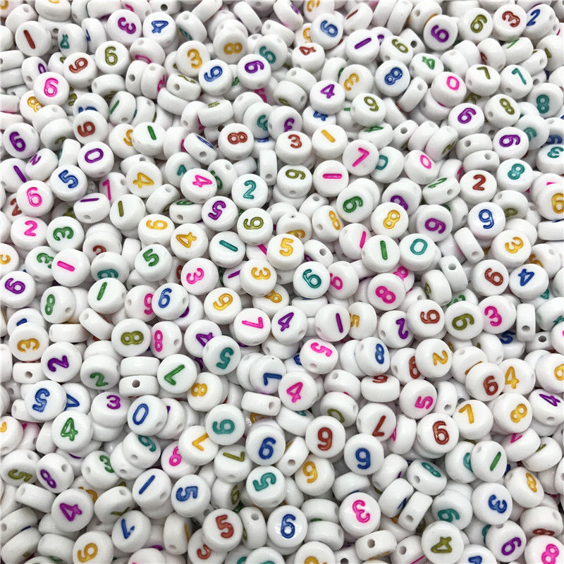 1-9 Number Beads - 50 pieces Design 4