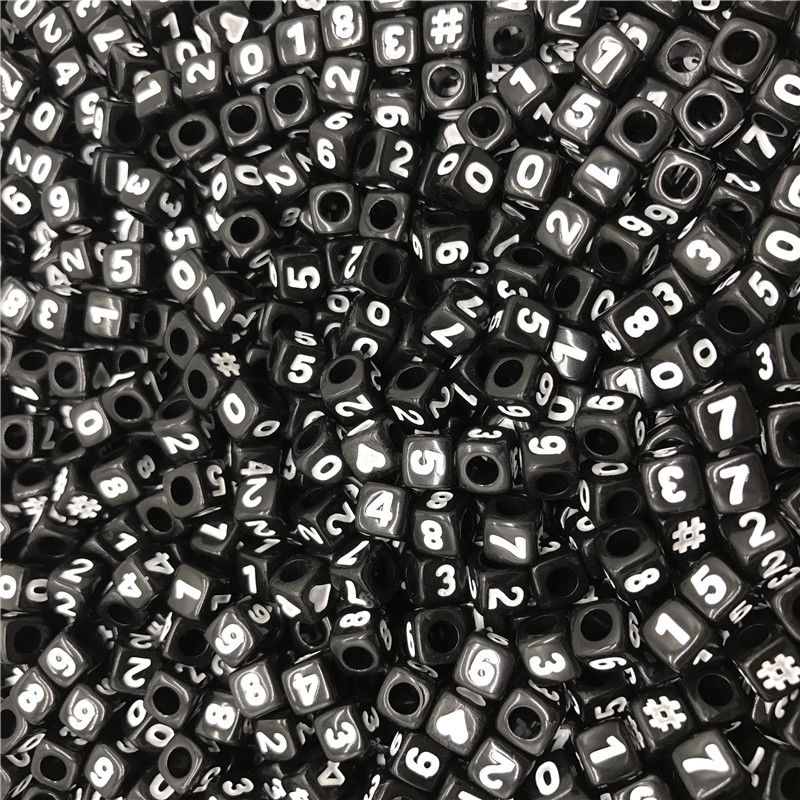 1-9 Number Beads - 50 pieces Design 7